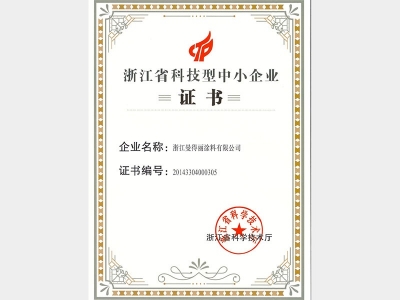 2020年浙江省科技型中小企业证书